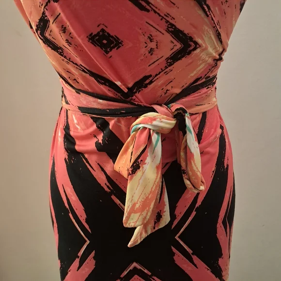 XTSY Dress Women's Medium M Orange Resortwear Knot Front Cruise Summer Boutique - Picture 6 of 11